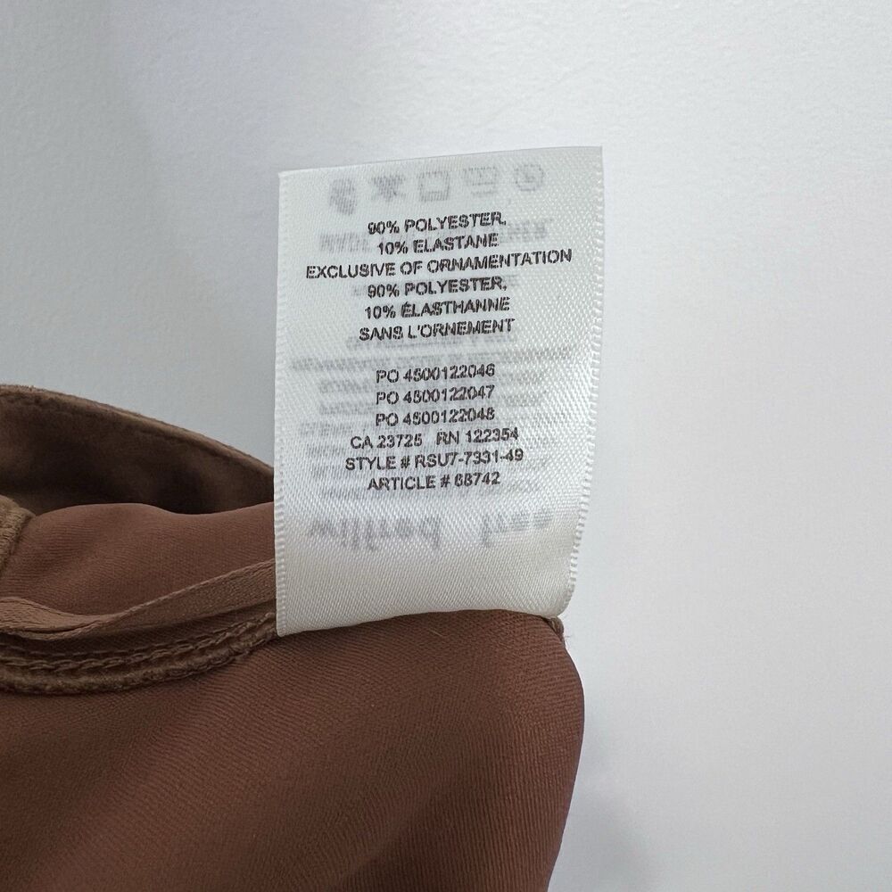 Aritzia Wilfred Free Leah Faux Suede Mini Skirt Size 0 Camel Brown Cognac - Picture 9 of 9
